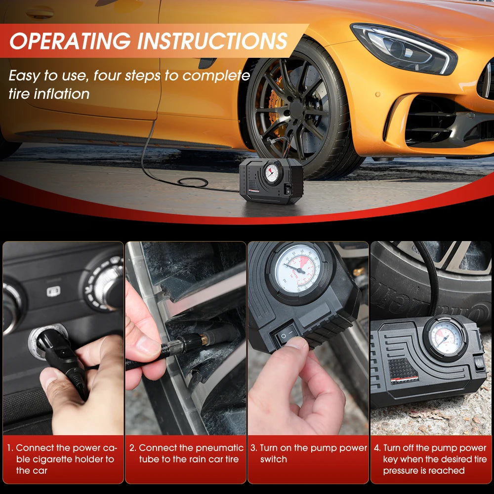 Portable Electric Mini Air Compressor Tire Inflator