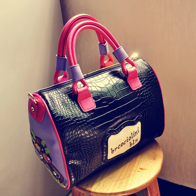 Women's Vintage Shoulder Bag Luxury Boston Handbag
