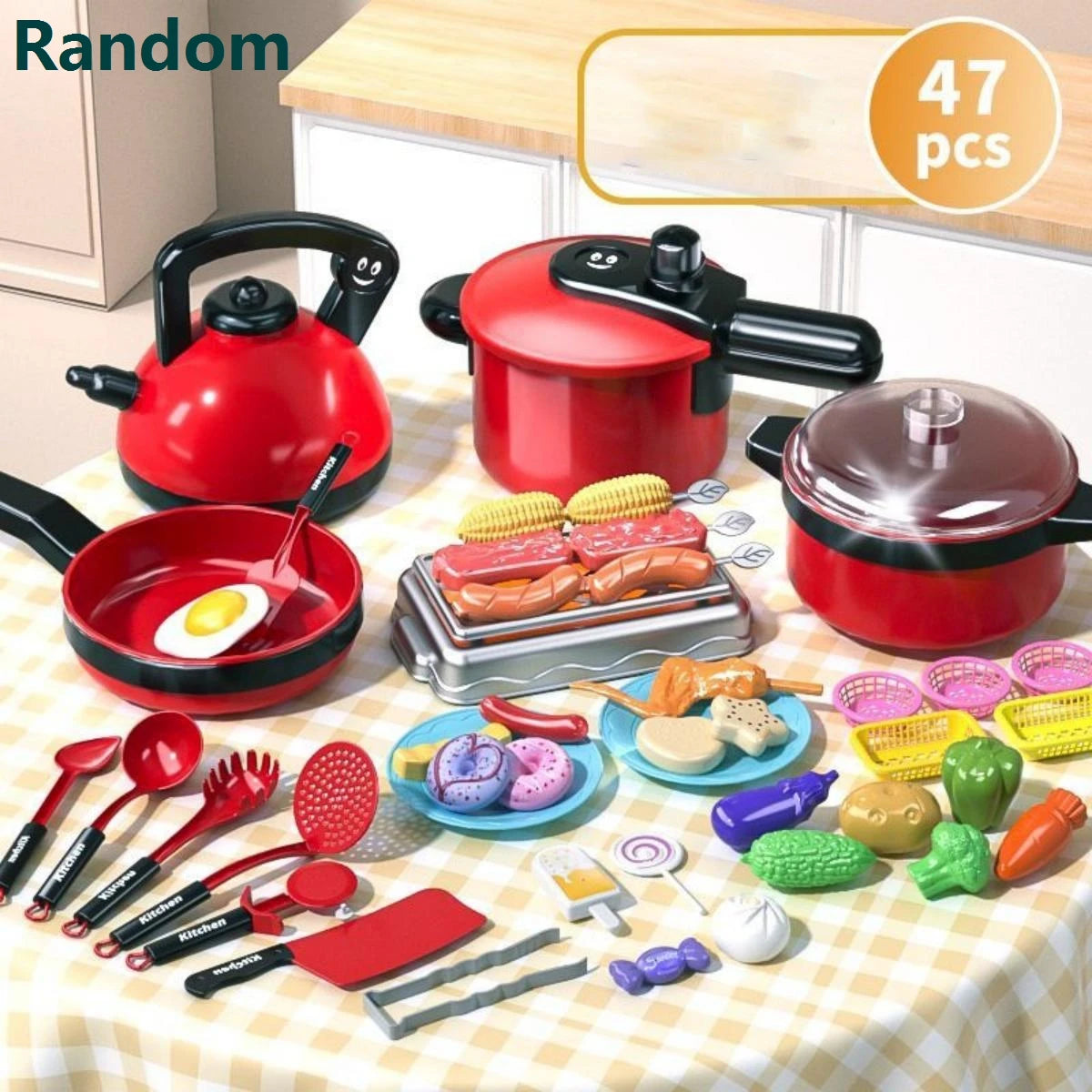 Kids Chef Pretend Play Cooking Kitchen Utensils Toy Set