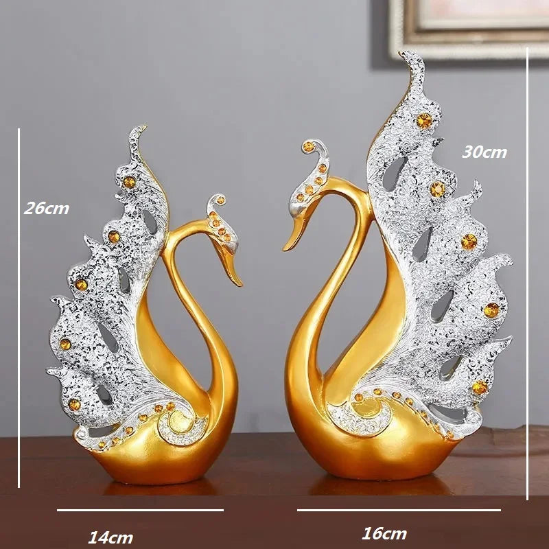 Swan Lovers Ceramic Figurines and Tabletop Wedding Ornament