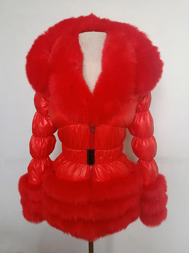 Women's Thick Warm Hooded Faux Fur Coat Y333