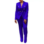 Women's Double Breasted Blazer Pants Suit