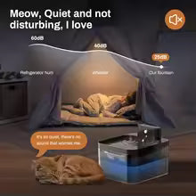 Wireless Cat Water Fountain with Sensor and Battery Power