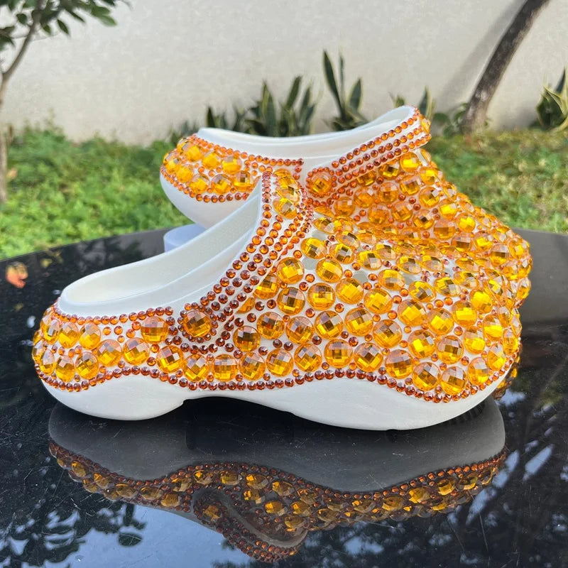 Women's Rhinestone Clogs Summer Beach Sandals EVA Lightweight