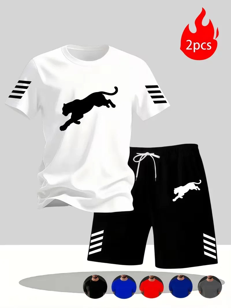 Men's Casual Summer T-Shirt and Shorts Suit Set