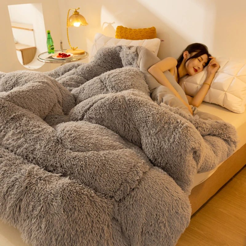 Extra Thick Flannel Lamb Fleece Winter Quilt