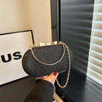 Sequined Minaudiere Evening Clutch with Removable Chain Strap