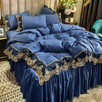 European Ice Rayon Duvet Cover and Silky Bedding Set
