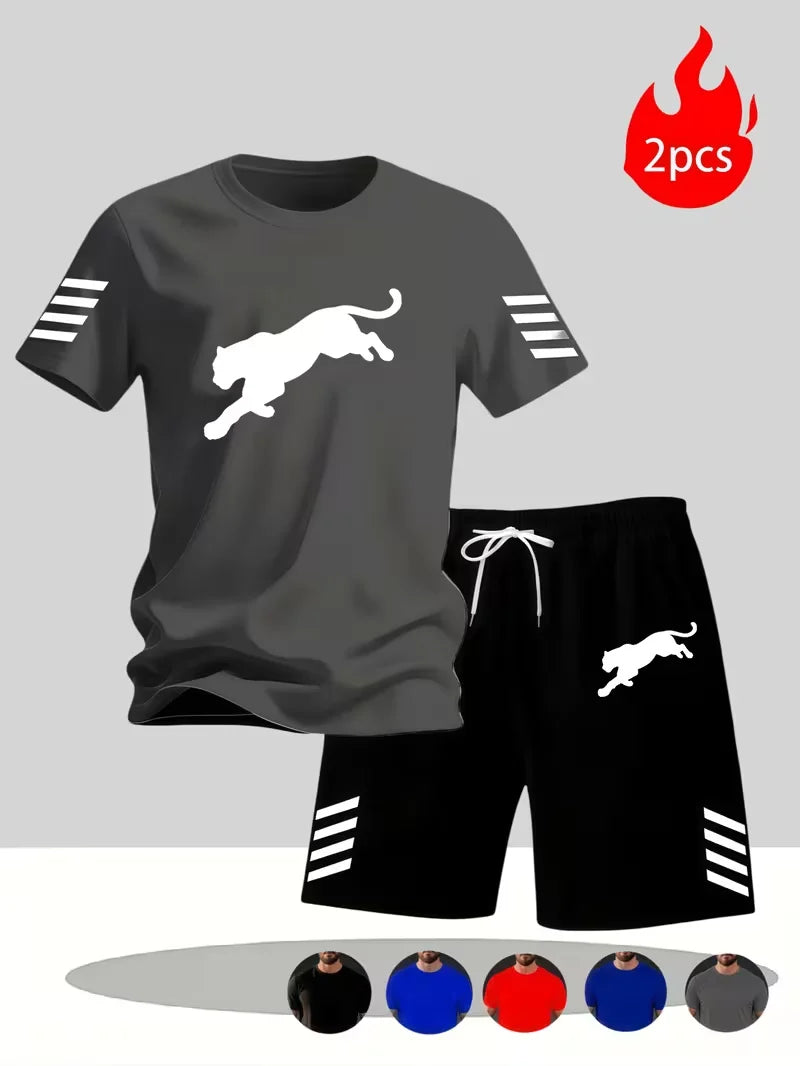 Men's Casual Summer T-Shirt and Shorts Suit Set