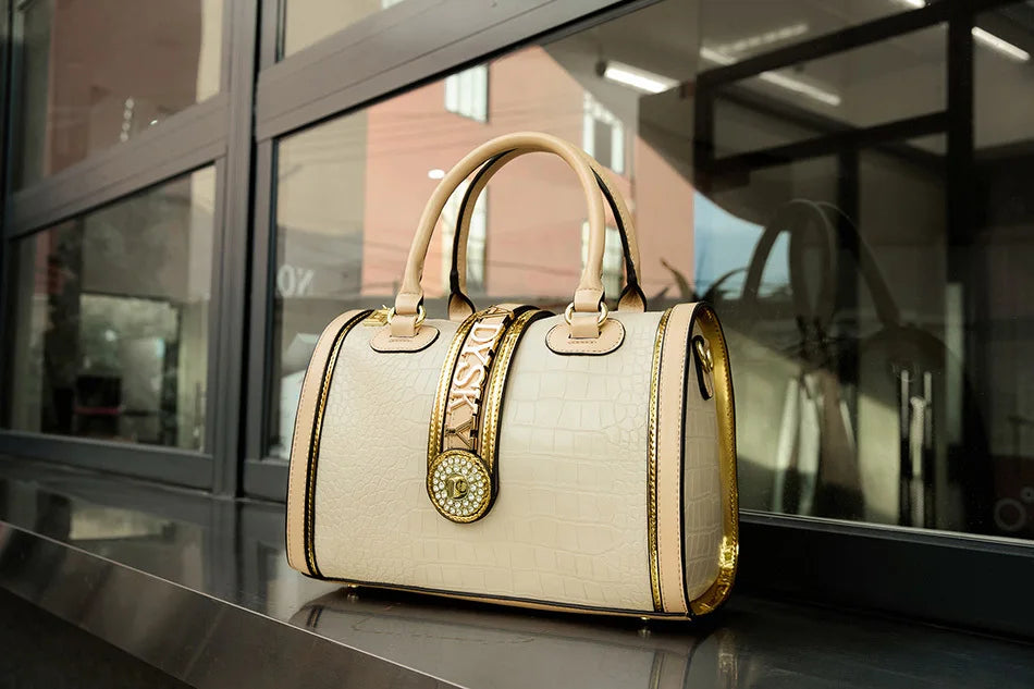 Women's Microfiber Synthetic Leather Boston Handbag