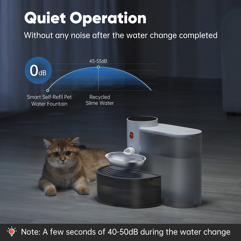 Automatic Stainless Steel Pet Water Dispenser 3L Wireless Drinking Fountain for Cats and Dogs