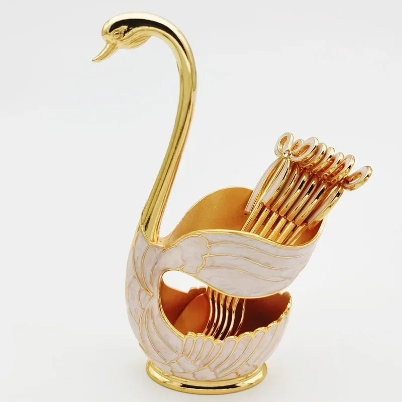 Swan Tableware Holder and Stainless Steel Utensil Stand