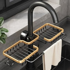 Kitchen Space Aluminum Sink Drain Rack and Sponge Storage Holder