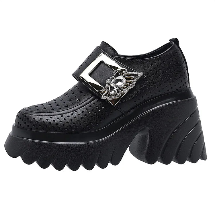 Women's White Platform Pumps Super High Heels Buckle Strap Mary Jane Shoes
