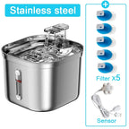Stainless Steel Automatic Pet Water Fountain with Sensor and Filter for Cats and Dogs