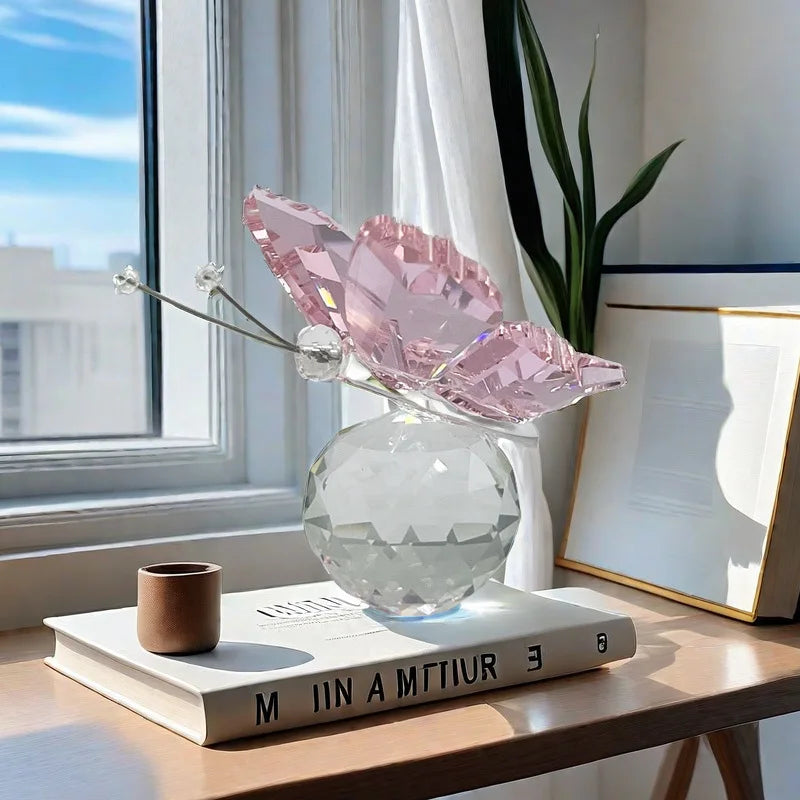 Crystal Cut Butterfly Ornament and Desktop Tabletop Figurine