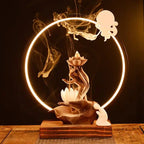 Buddha's Hand Lotus LED Backflow Incense Burner and Tabletop Ornament