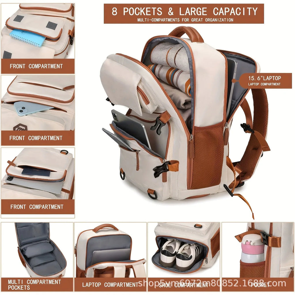 Unisex Casual Nylon Large Capacity Laptop Travel Backpack 2521