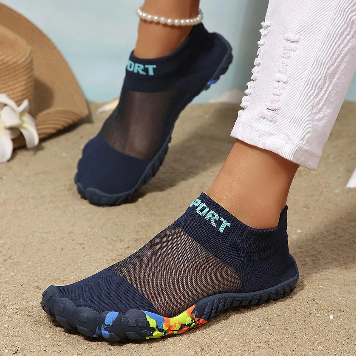 Unisex Quick Dry Water Sports Shoes Mesh Non-Slip Aqua Socks