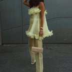 Women's Floral Print Sleeveless Top Wide Leg Pants Set