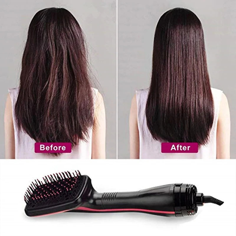 One-Step Hair Dryer and Volumizer Brush Negative Ion Straightener Black