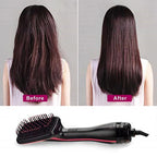 One-Step Hair Dryer and Volumizer Brush Negative Ion Straightener Black