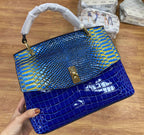 Women's Crocodile Pattern Cowhide Leather Shoulder Crossbody Bag