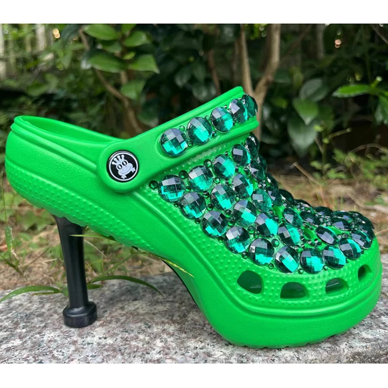 Women's Snake Shaped Rhinestone Pointed Toe High Heel Sandals