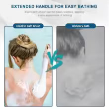 Electric Body Brush Back Scrubber Waterproof Rechargeable Exfoliating Massage Set