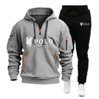 Men's Casual Warm Hoodie and Pants Two Piece Tracksuit Set