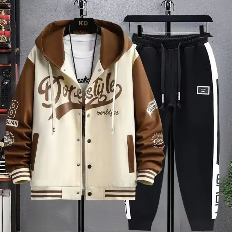 Men's Casual Hooded Sweatshirt and Jogger Pants Tracksuit Set