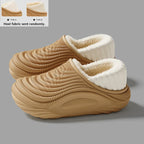 Warm Plush Waterproof EVA Slippers and Thick Furry Slides