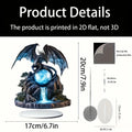 Retro Bohemian Dragon Crystal Ball Flat Acrylic Plaque and Tabletop Ornament