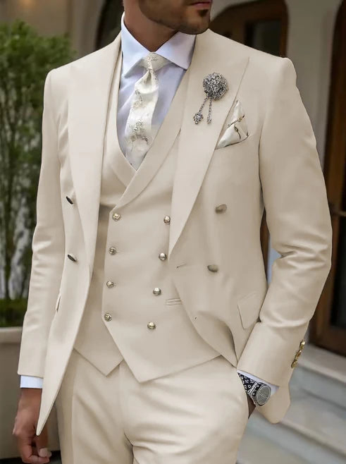Men's Solid Color Lapel Short Sleeve Zipper Trouser Suit