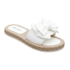 Women's Slip-On Flat Sandals with Bow Detail