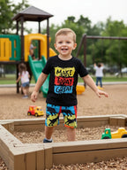 Toddler Boy Summer Letter Print T-Shirt and Shorts Set
