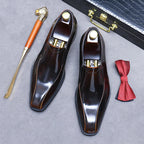Men's Pointed Toe Genuine Cowhide Leather Loafers
