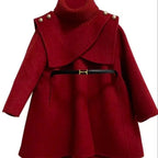 Girls' Knit Woolen Ball Gown Winter Coat