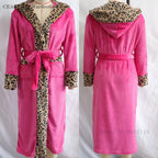 Women's Hooded Flannel Robe with Belt