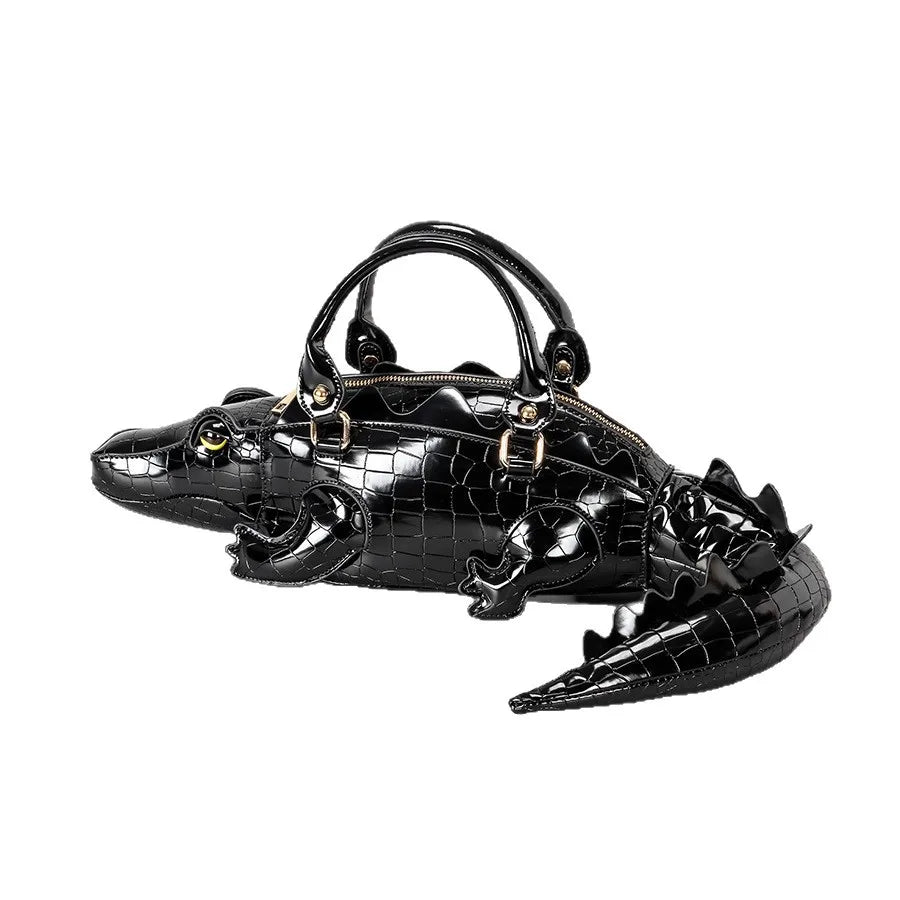Women's Crocodile Shape Tote Shoulder Crossbody Handbag