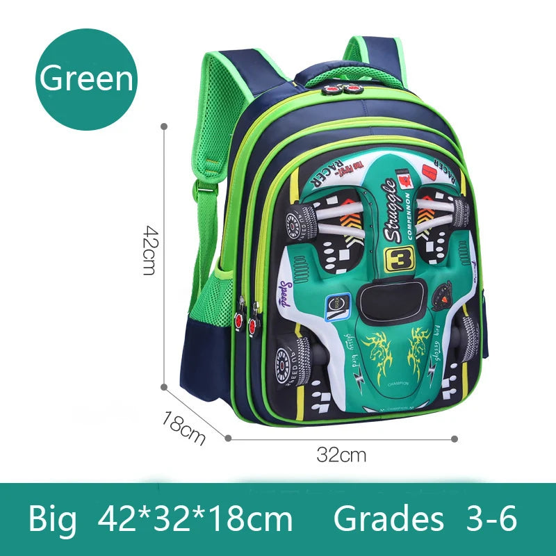 Kids' Waterproof 3D Car Preschool School Backpack