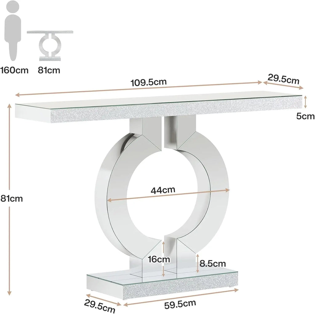 Modern Mirrored Console Table for Entryway and Living Room