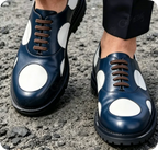 Men's Lace-Up Round Toe High Heel Boots