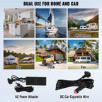 Portable Car Refrigerator and Dual Zone Freezer Cooler with Wheels