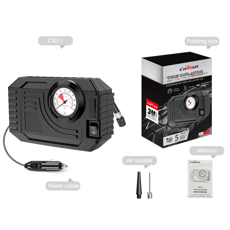 Portable Electric Mini Air Compressor Tire Inflator
