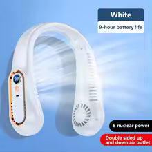 Portable Bladeless Hanging Neck Fan with LED Digital Display 2027