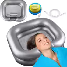 Inflatable Hair Wash Basin with Pillow for Bedridden Home Care