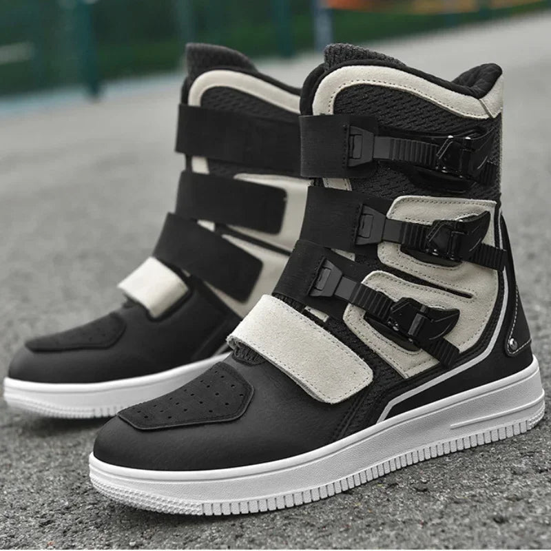 Men's Anti-Slip Wear-Resistant Motorcycle Riding Ankle Boots JC-M089
