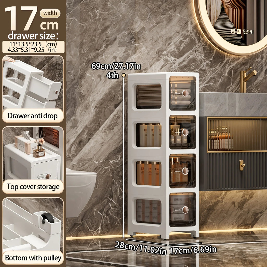 Narrow Space Storage Cabinet with Drawers for Kitchen and Bathroom