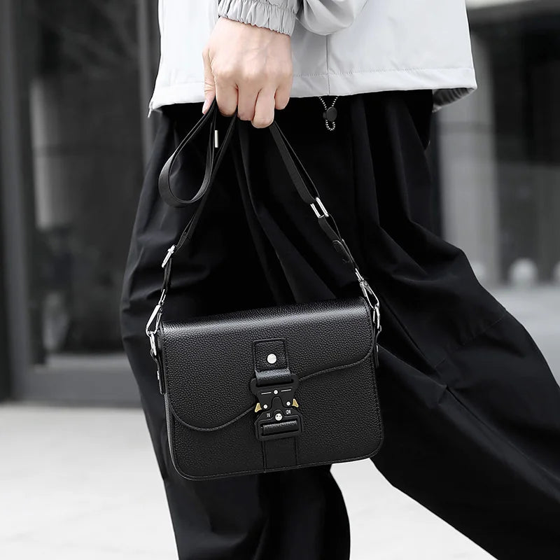 Men's Fashion PU Leather Minimalist Crossbody Messenger Bag